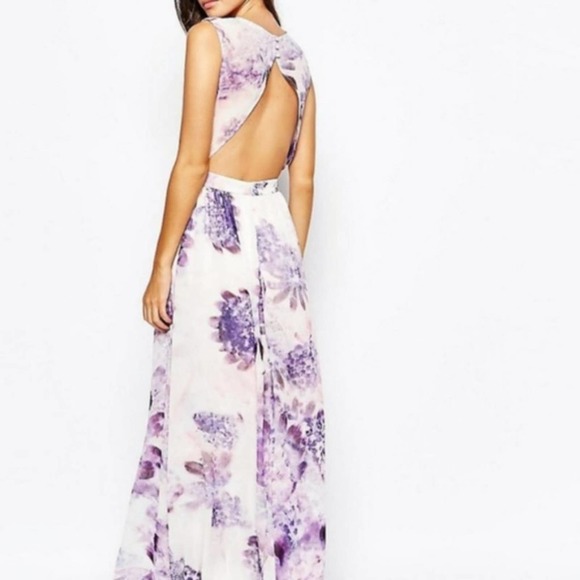 True Violet ASOS Dress Watercolor Flowers - Picture 6 of 8